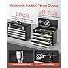 VEVOR Metal Tool Box, 20.5-inch, Portable Metal Tool Box with 4 Drawers, Small Tool Chest with EVA Liners, Ball Bearing Slide Drawers Locking & Powder Coated Finish, Multi-Function Tool Organizer - Image 4