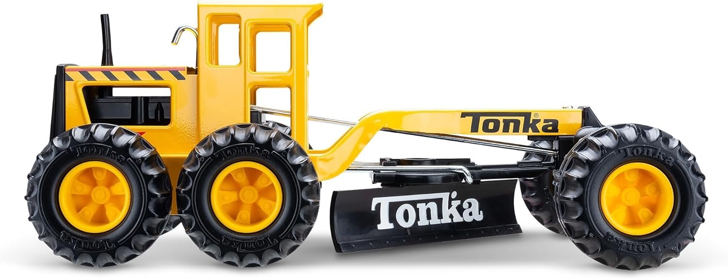 Tonka Steel Classics Road Grader – Made with Steel & Sturdy Plastic, Yellow Toy Construction Truck, Boys and Girls, Kids, Toddlers, Ages 3+ - Image 3