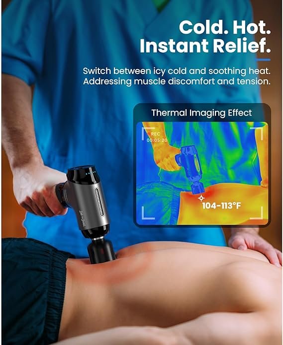 BOB AND BRAD T2 Pro Massage Gun with Heat and Cold, Deep Tissue Percussion Massager Gun for Pain Relief, Muscle Massager, HSA Electric Back Massagers for Professional Athletes FSA Eligible - Image 3