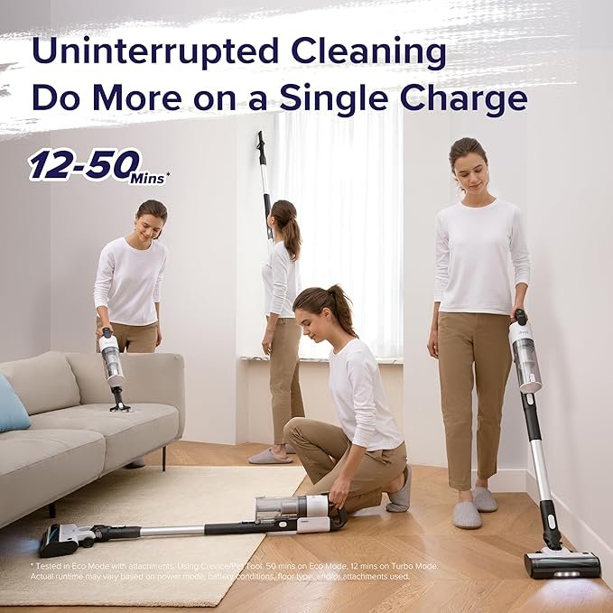 LEVOIT Cordless Vacuum Cleaner, Stick Vac with Tangle-Resistant Design, Up to 50 Minutes, Powerful Suction, Rechargeable, Lightweight, and Versatile for Carpet, Hard Floor, Pet Hair, LVAC-200 - Image 4