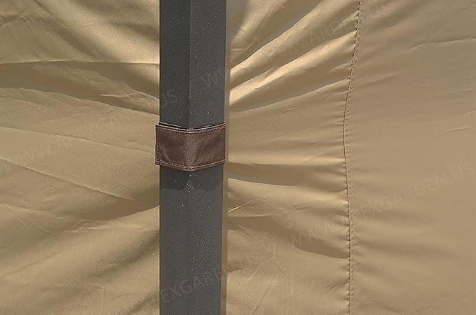 APEX GARDEN Four-Side Privacy Side Wall Curtain Set for 10-ft x 12-ft Gazebo (Beige) - Image 3