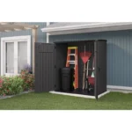 Suncast XL Vertical 5 ft. x 3 ft. Resin Vertical Pent Storage Shed with Floor Kit - Image 2