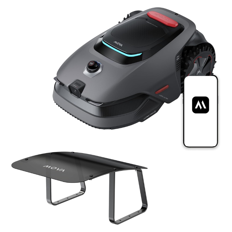 MOVA LiDAX Ultra 2000 Robot Lawn Mower with 4G with Garage for 0.5 Acre, No Wire No RTK+360° 3D LiDAR+AI Vision, 45% Slope, Cut Height 1.2″-3.9″, 150 Multi-Zone,Edge Cutting(Garage Shipped Separately)