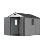 Patiowell 8x10 Plastic Storage Shed with Window and Lockable Door, Gray
