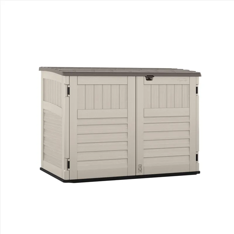 2aca2b14-98c0-441f-b146-e2ec9604a6c7.webp Suncast The Stow-Away 6 ft. x 4 ft. Resin Horizontal Pent Storage Shed with Floor Kit - Image 1