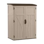 Suncast Large Vertical 4 ft. x 2 ft. Resin Vertical Storage Shed with Floor Kit