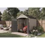 Suncast Cloverdale 7 ft. x 7 ft. Resin Horizontal Peak Storage Shed with Floor Kit - Image 2