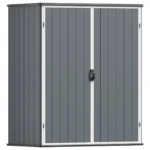 Patiowell 5x3 Plastic Outdoor Storage Shed with Lockable Door, Dark Gray