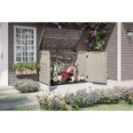 Suncast The Stow-Away 6 ft. x 4 ft. Resin Horizontal Pent Storage Shed with Floor Kit - Image 2