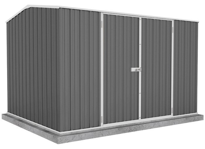 Absco-Premier-10x7-Metal-Shed-AB1001.jpg Absco Premier 10x7 Metal Storage Shed - Woodland Gray - Image 1