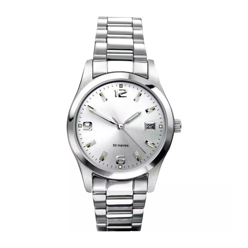 Chronveil Men’s Stainless Steel Silver Dial Bracelet Watch