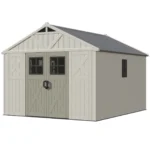 Patiowell 10x12ft Plastic Storage Shed with Skylight, Lockable Door & Windows