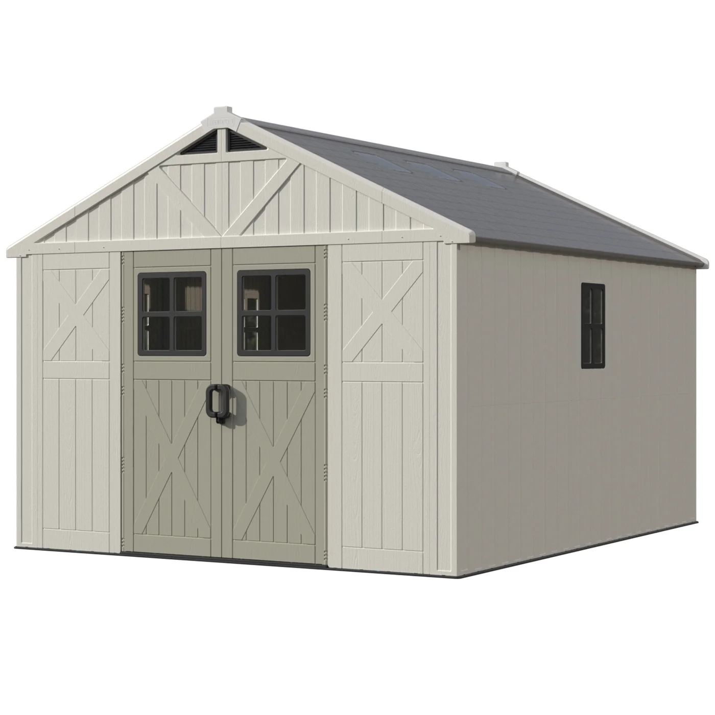 Patiowell_10x12ft_Resin_Storage_Shed-8.webp Patiowell 10x12ft Plastic Storage Shed with Skylight, Lockable Door & Windows - Image 1