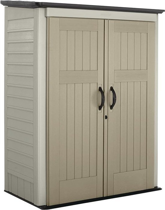 Rubbermaid-4x2.5-Vertical-Shed-Kit-1887157.jpg Rubbermaid 4x2.5 Vertical Shed - Sandstone - Image 1