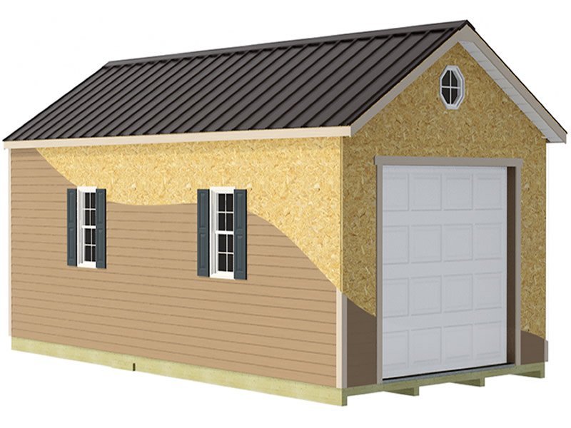Tailored Titan 12x20 Prepped for Vinyl - Pre-Cut Wood Garage Kit