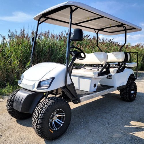 6 Passenger WildCat 48v Electric Golf Cart Limo LSV Low Speed Vehicle Six Seater – 48v – White – BD600