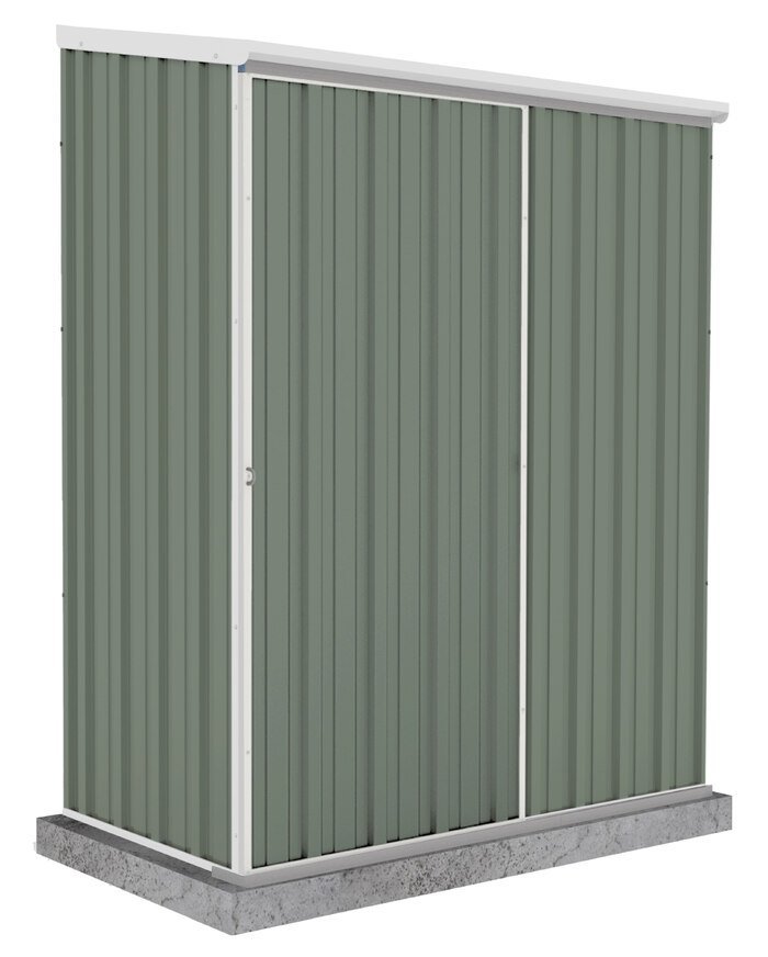 Absco EZI Slider 5x3 Metal Storage Shed Kit - Pale Eucalypt
