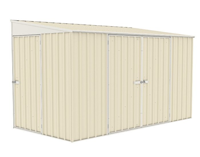 Absco Lean To 10x5 Metal Bike Storage Shed Kit - Cream