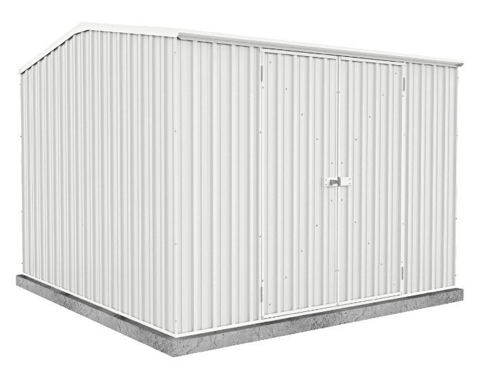 Absco Premier 10x10 Metal Storage Shed Kit - Surfmist