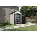 Suncast Vista 7 ft. x 4 ft. Resin Standard Modern Storage Shed with Floor Kit - Image 2