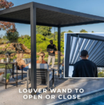 Sarasota 16’x10′ Galvanized Steel Louvered Pergola - Image 3