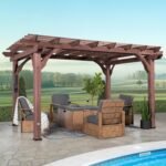 14′ X 10′ Somerville Pergola W/ Electric – Dark Walnut DIY - Image 2