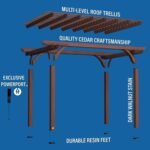 14′ X 10′ Somerville Pergola W/ Electric – Dark Walnut DIY - Image 4