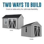 Coronado 12-ft x 8-ft Gable Style Wood Outdoor Storage Shed with Windows and Doors - Image 7