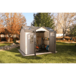 10 Ft. x 8 Ft. High-Density Polyethylene (Plastic) Outdoor Storage Shed with Steel-Reinforced Construction - Image 2