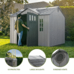 10′ x 8′ Outdoor Storage Shed, Gray - Image 3