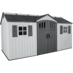 15′ x 8′ Dual Entry Outdoor Storage Shed, Gray