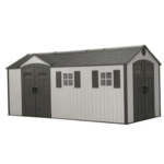 8′ x 17.5′ Outdoor Storage Shed Dual Entry, Tan