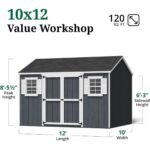 10×12 Value Workshop Shed with Operable Windows, Outdoor Wood Storage - Image 3