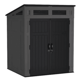 6-Feet x 4-Feet Modernist Lean-to Resin Storage Shed (Floor Included) in Gray | BMS6583T