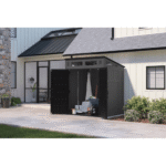 6-Feet x 4-Feet Modernist Lean-to Resin Storage Shed (Floor Included) in Gray | BMS6583T - Image 10