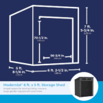 6-Feet x 4-Feet Modernist Lean-to Resin Storage Shed (Floor Included) in Gray | BMS6583T - Image 7