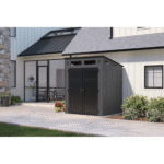6-Feet x 4-Feet Modernist Lean-to Resin Storage Shed (Floor Included) in Gray | BMS6583T - Image 9