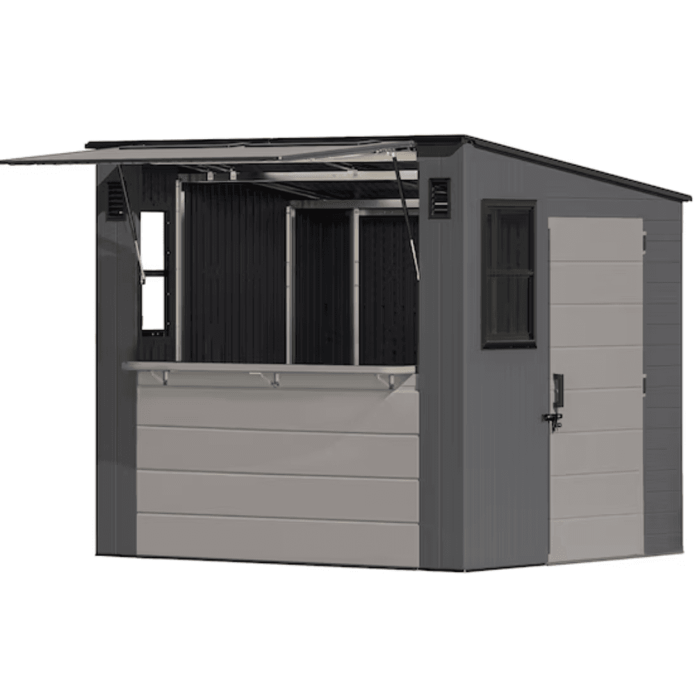 Cabana Entertainment Shed 8 ft. x 7 ft. Resin Storage Shed (Floor Included)