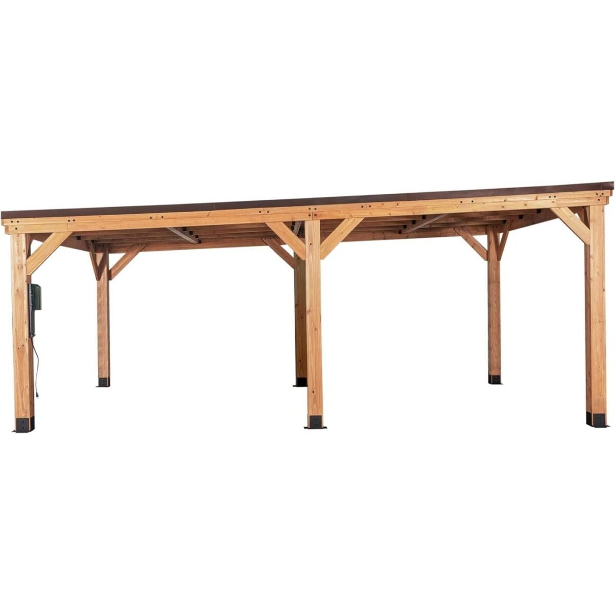 Kingsport 20′ x 20′ Cedar Wood Carport with Steel Roof