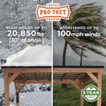 Kingsport 20′ x 20′ Cedar Wood Carport with Steel Roof - Image 11