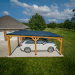 Kingsport 20′ x 20′ Cedar Wood Carport with Steel Roof - Image 3