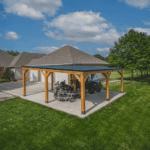 Kingsport 20′ x 20′ Cedar Wood Carport with Steel Roof - Image 4