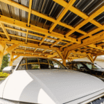 Kingsport 20′ x 20′ Cedar Wood Carport with Steel Roof - Image 5