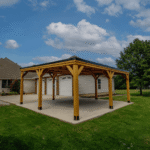 Kingsport 20′ x 20′ Cedar Wood Carport with Steel Roof - Image 6