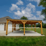 Kingsport 20′ x 20′ Cedar Wood Carport with Steel Roof - Image 9
