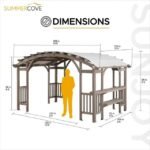 Bellucci 10 x 14 ft. Light Grey Outdoor Cedar Wood Framed Arched Pergola - Image 3