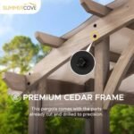 Bellucci 10 x 14 ft. Light Grey Outdoor Cedar Wood Framed Arched Pergola - Image 4