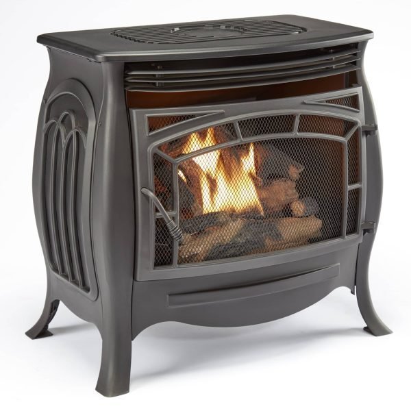 Dual Fuel Ventless Gas Stove – 26,000 BTU, Remote Control, Matte Black Finish