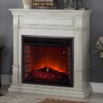 Full Size Electric Fireplace – Remote Control, Antique White Finish - Image 2