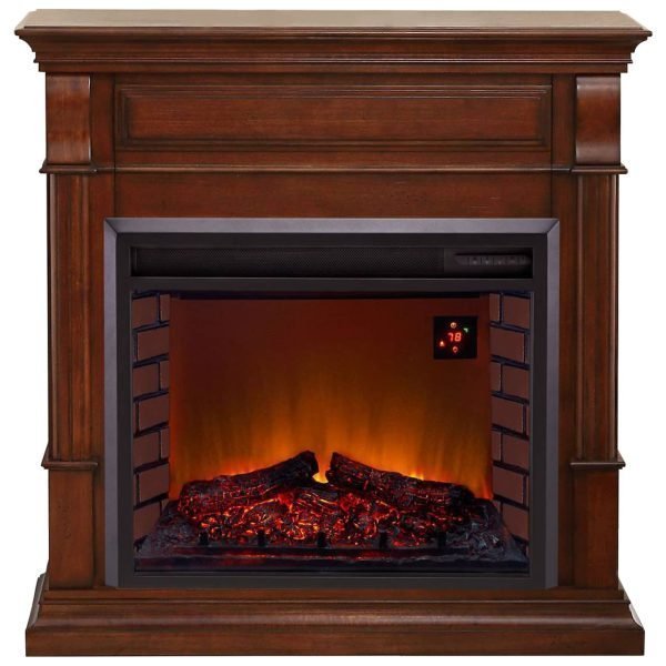Full Size Electric Fireplace – Remote Control, Apple Spice Finish